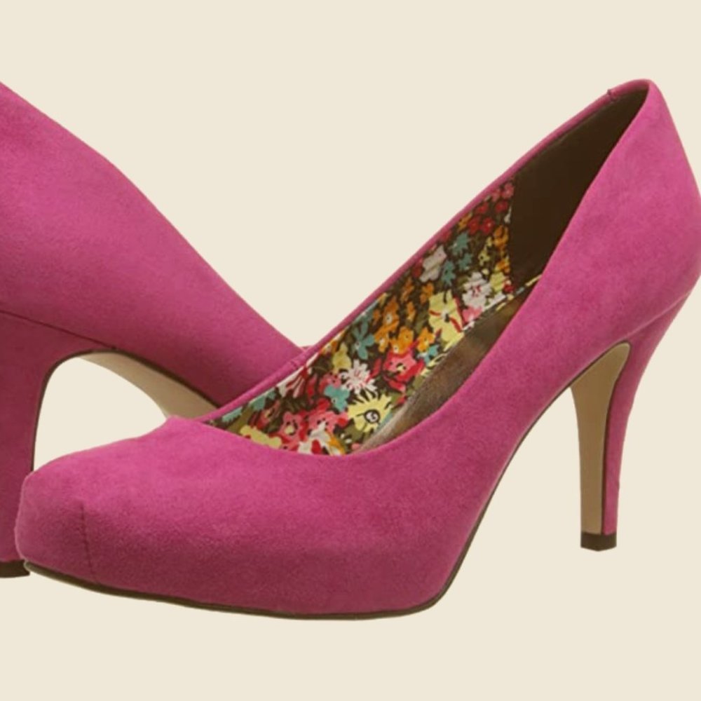 Madden Girl 'Getta' Hot Pink Heels Suede-Effect Pumps US 7.5 NEW NWT